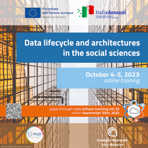 Training FOSSR online su "Data lifecycle and architectures in the social sciences"