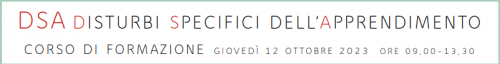Corso di formazione su "DSA - disturbi specifici dell'apprendimento"