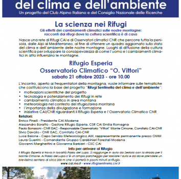 Rifugi Sentinella del Clima e dell'Ambiente - Rifugio Esperia e Osservatorio Climatico "O. Vittori"