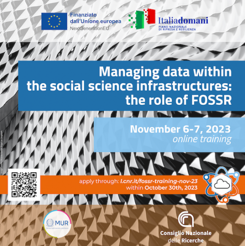 Come gestire i dati nelle infrastrutture di scienze sociali? FOSSR online training