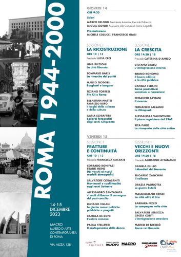 Convegno di studi
Roma 1944-2000