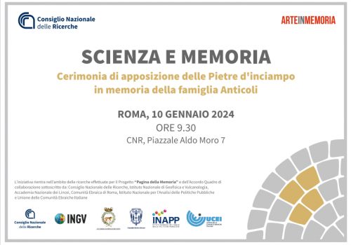 Scienza e memoria. Cerimonia di apposizione delle pietre di inciampo in memoria della famiglia Anticoli