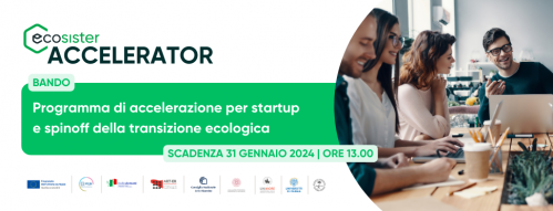Al via il programma "ECOSISTER Accelerator"