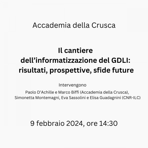 Il cantiere dell'informatizzazione del GDLI: risultati, prospettive, sfide future