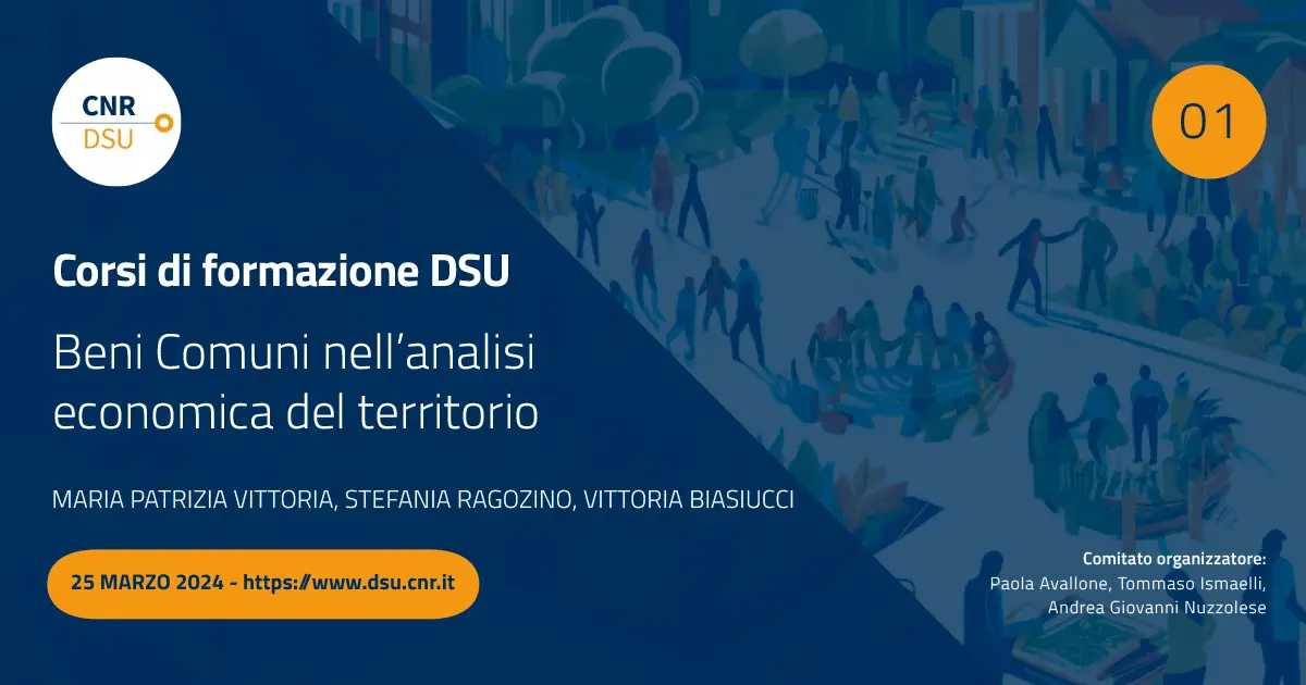 Beni Comuni nell’analisi economica del territorio – Primo corso di formazione DSU