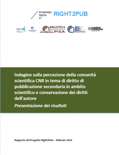 "Right2Pub": un'indagine sulla percezione della comunità scientifica Cnr in tema di diritto d'autore