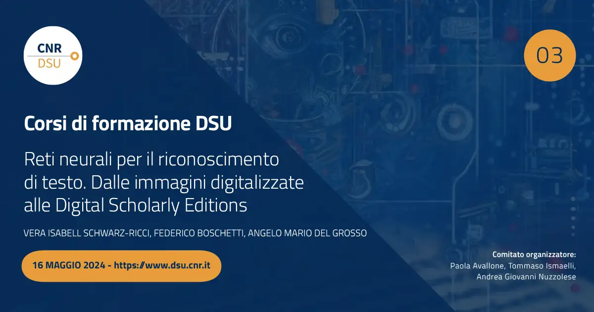 Reti neurali per il riconoscimento di testo. Dalle immagini digitalizzate alle Digital Scholarly Editions