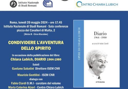 "Condividere l'avventura dello Spirito": presentazione del volume "Diario 1964-1980" di Chiara Lubich