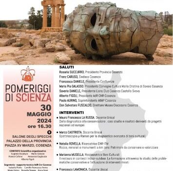 Pomeriggi di Scienze: "Nuove frontiere per la conservazione e valorizzazione dei beni culturali"
