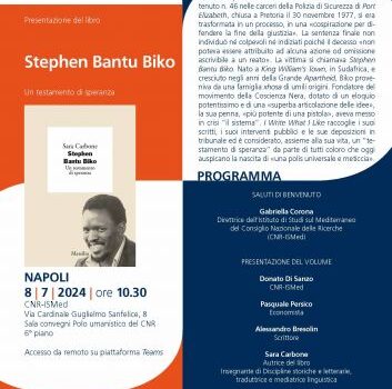 Presentazione del libro: "Stephen Bantu Biko. Un testamento di speranza"