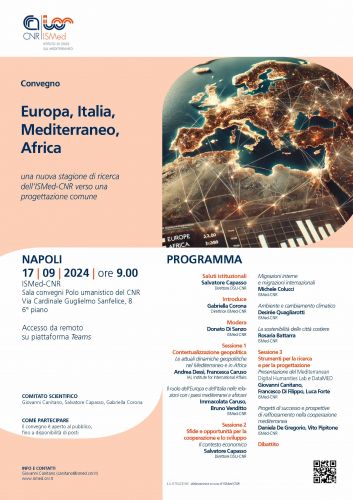 Europa, Italia, Mediterraneo, Africa: una nuova stagione di ricerca del Cnr-ISMed verso una progettazione comune