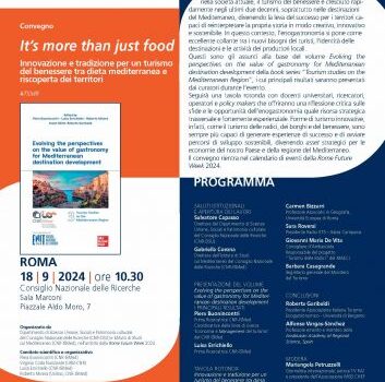 "It's more than just food". Innovazione e tradizione per un turismo del benessere tra dieta mediterranea e riscoperta dei territori