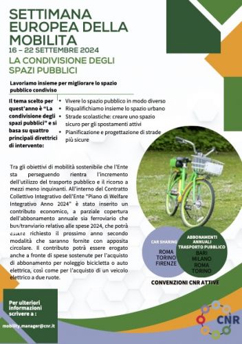 Le iniziative Cnr per la settimana europea della mobilità