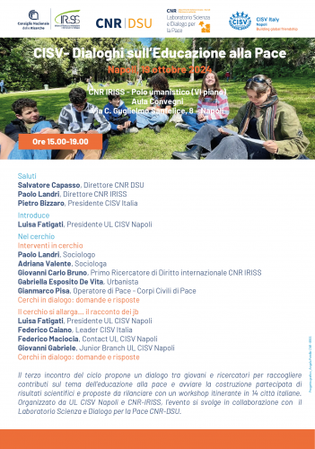 Terzo incontro del ciclo "Dialoghi sull'Educazione alla Pace"
