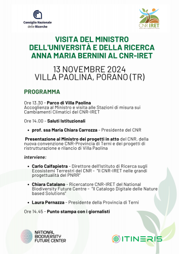 Il Ministro dell'Università e della Ricerca Anna Maria Bernini in visita al Cnr-Iret di Porano