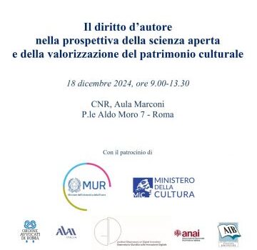 Il diritto d'autore nella prospettiva della scienza aperta e della valorizzazione del patrimonio culturale