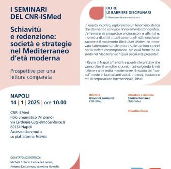 Schiavitù e redenzione: società e strategie nel Mediterraneo d'età moderna. Prospettive per una lettura comparata