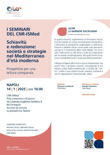 Schiavitù e redenzione: società e strategie nel Mediterraneo d'età moderna. Prospettive per una lettura comparata