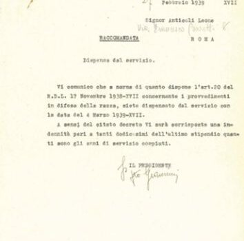 Pagina della Memoria: in ricordo di Fiorella e Leone Anticoli. Shoah e Leggi Razziali all'INGV e al Cnr