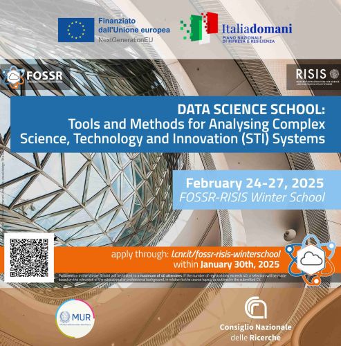 FOSSR-RISIS Data Science School "Tools and methods for analysing complex science, technology and innovation (STI) systems"