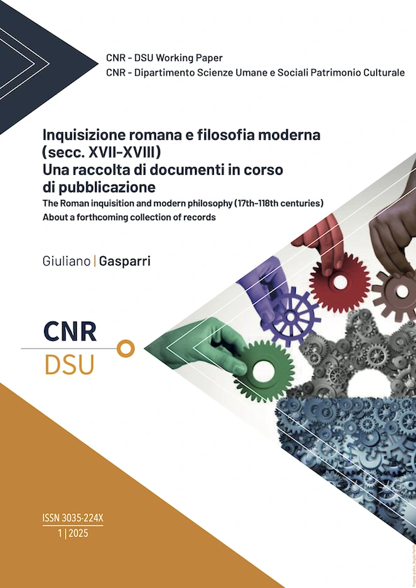 Inquisizione romana e filosofia moderna (secc. XVII-XVIII). Una raccolta di documenti in corso di pubblicazione