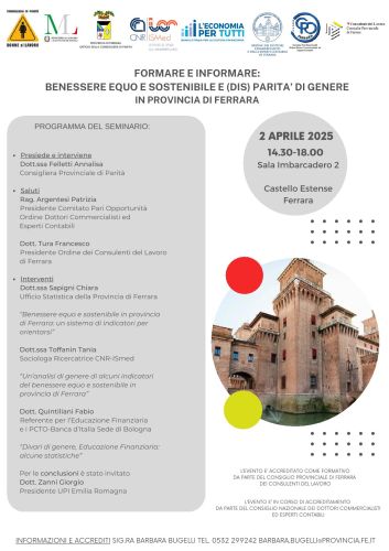 Formare e informare: Benessere equo e sostenibile e (dis)parità di genere in provincia di Ferrara