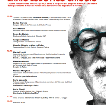 Cerimonia di inaugurazione dell'opera "Interferenza lineare 2 (GRV)" di Ennio Ludovico Chiggio