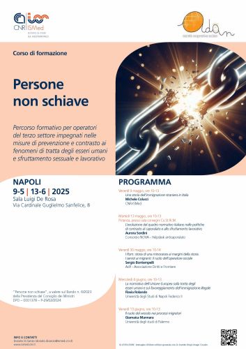 Corso di formazione per operatori del Terzo settore impegnati nella prevenzione e contrasto ai fenomeni di tratta degli esseri umani e sfruttamento