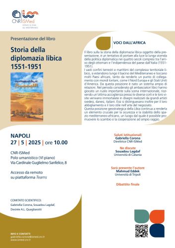 Presentazione del libro "Storia della diplomazia libica 1551-1951" di Mahmud Eddek