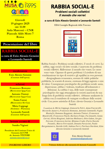 Presentazione del libro 'Rabbia social-e. Problemi sociali collettivi. Il mondo che vorrei'