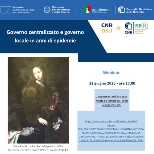 Governo centralizzato e governo locale in anni di epidemie