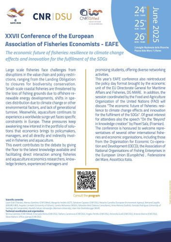 XXVII Conferenza biennale dell'Associazione europea degli economisti della pesca (EAFE)