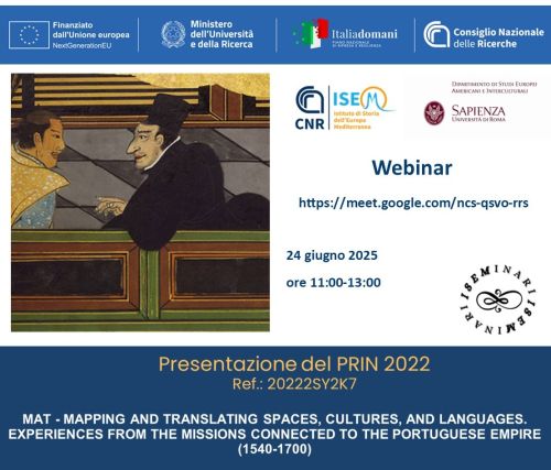 Presentazione del PRIN 2022 "Mapping and Translating Spaces, Cultures and Languages. Experiences from the Missions Connected to the Portuguese Empire (1540-1700)"
