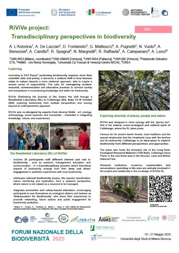 "RiViVe": ripensare la biodiversità attraverso connessioni profonde tra saperi, luoghi e persone