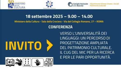"Verso l'universalità dei linguaggi: un percorso di progettazione ampliata del patrimonio culturale. Il CUG del MIC per la ricerca e per le pari opportunità".