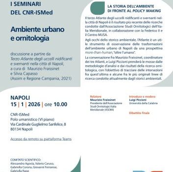 Ambiente urbano e ornitologia. Discussione a partire da Terzo Atlante degli uccelli nidificanti e svernanti nella città di Napoli